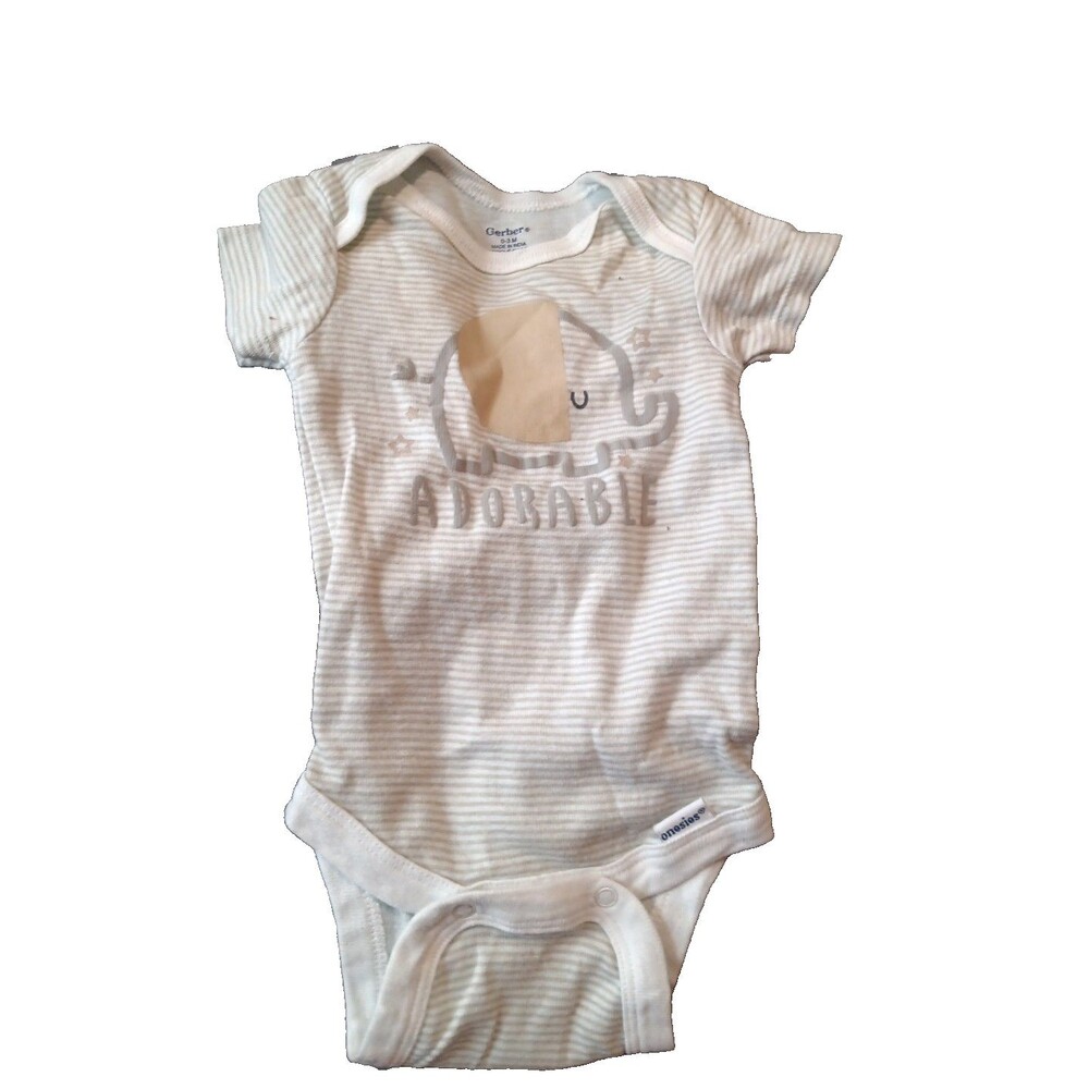 Gerber Baby Boys Onesies Brand Bodysuits, Elephant - 0-3m
